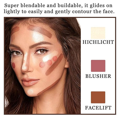 6PCS Cream Blush Sticks,Multi-Use Sticks for Blush,Highlighter & Bronzer Contour,Natural Matte & Glitter Finishing Contour Stick,Waterproofing Face Makeup Stick Set with Makeup Sponge