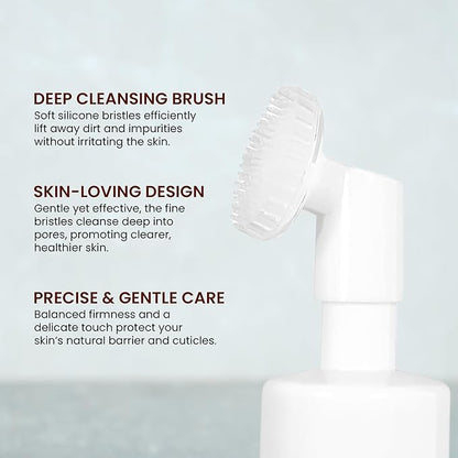 Live Healthy Turmeric Foaming Face Wash - Turmeric Face Wash with Brush, Deep Cleansing, Gentle, Facial Cleanser, Makeup Remover, Natural Formula for Acne, Blackhead & Oil Control, Hydrating -150ml