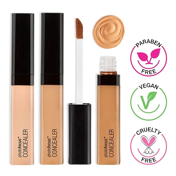 Wet n Wild Photo Focus Concealer, Medium Tawny, Under Eyes, Makeup, Blemish, Full Coverage, Lightweight (Pack of 3)