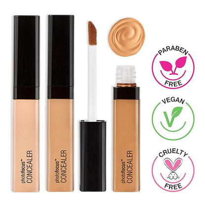 Wet n Wild Photo Focus Concealer, Medium Tawny, Under Eyes, Makeup, Blemish, Full Coverage, Lightweight (Pack of 3)