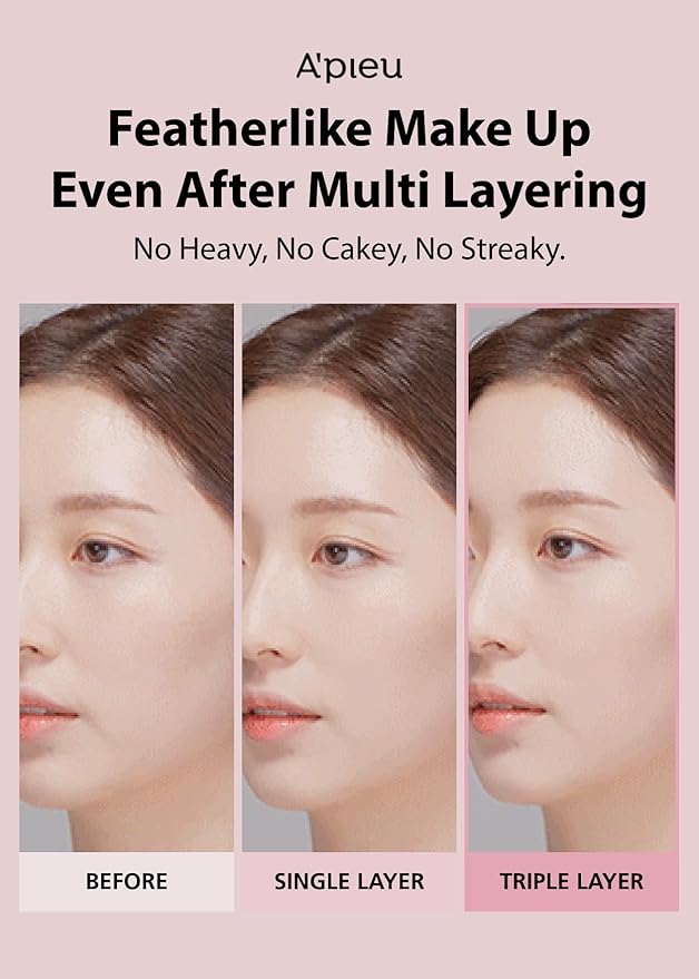 A'PIEU Waterlock Cushion Foundation No.21 Light Beige Semi-Matte Natural Coverage Glow Finish Foundation for Lasting Moisture, 3-Layered Hyaluronic Acid, Paraben-Free