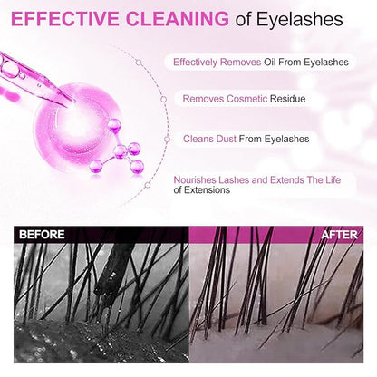 Lash Shampoo Concentrate 30ml Lash Cleanser Concentrate Add Hyaluronic Acid Oil-Free Lash Extension Shampoo Perfect for Salon，Cherry Blossom