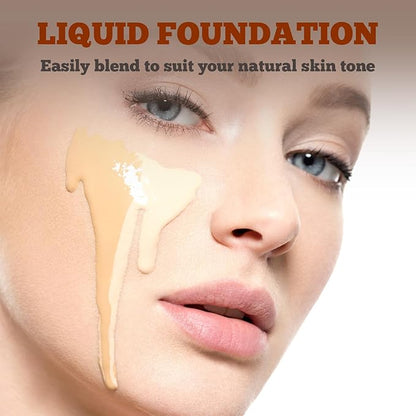 Liquid Foundation Lightweight Longwearing Face Makeup Foundation,Medium Coverage,Oil Control,For Dry, Combination to Oily Skin(Natural)
