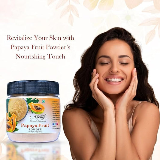 100% Natural Papaya Powder for Skincare | (3.5 Oz) Herbal Natural Fruit Powder for Cosmetics - Face & Skin | Dried Papaya Powder Mix for Papaya Cream | Fruit Fresh Powder for Glowing Skin