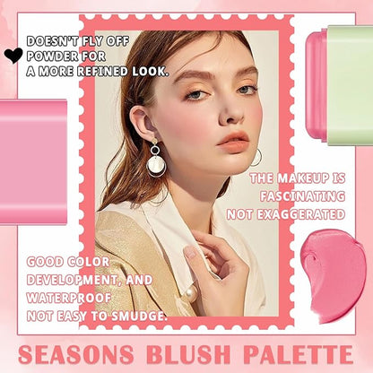 Blush Cream for Cheeks,Face Matte Contour Blush Makeup,Buildable Shimmer Facial Cheek Blusher Shades,Blendable Cosmetic Makeup Blush 01