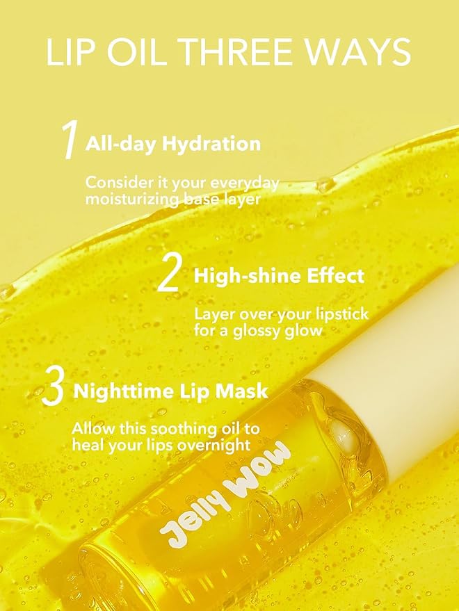 SHEGLAM Jelly Wow Hydrating Non-Sticky Lip Oil Moisturizing Plumping Lip Gloss - Grapefruit Glow