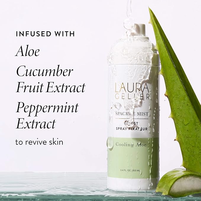 LAURA GELLER NEW YORK Baked Balance-n-Brighten Powder Foundation, Sand + Spackle Mist Boost with Cooling Aloe