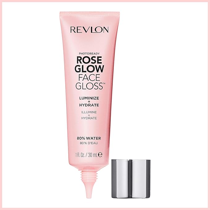 Revlon PhotoReady Face Gloss Rose Glow Primer, Makeup for All Skin Types, Hydrates, Illuminates & Moisturizes, Infused with Glycerin & Olive Oil Extract, 80% Water, 1 Fl Oz