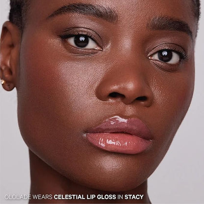 Kevyn Aucoin Celestial Lip Gloss, Stacy (shimmery mauve pink): Light reflecting shine & sheer. Precision makeup artist applicator. Hydrating, non-stick formula. Multi-dimensional 3D plumping effect.