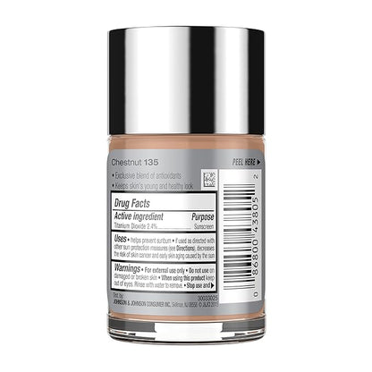 Neutrogena Healthy Skin Liquid Makeup Foundation with Broad Spectrum SPF 20 Sunscreen, Medium Coverage Foundation with Nourishing Pro-Vitamin B5, Chestnut 135, 1 fl. oz
