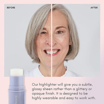 Clover Glow Stick Illuminator | Natural Shine Highlighter, Glass Skin, Easy To Apply | Cruelty-Free & Vegan Naural Makeup| Made With Castor Oil
