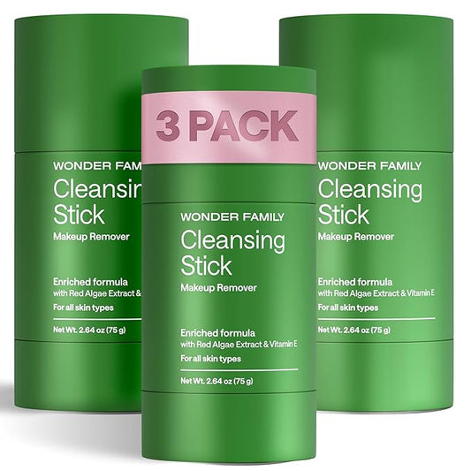 Cleansing Gel Makeup Remover Stick - Melt Cosmetics with Travel Size Facial Cleanser for Sensitive Skin - Cleansing Balm - Clean Makeup Travel Face Cleanser Balm - Paraben, Sulfate Free, 3 Pack