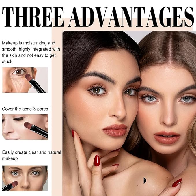 Inauguratei Under Eye Brightener,Waterproof Under Eye CC Concealer for Dark Circles,Long-Lasting Oil Control Dark Circle Corrector Foundation Cream,Tired Skin Color Correcting Brightener & Primer