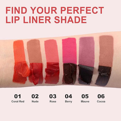 Lip Stain - Long-Lasting Moisturizing Waterproof Peel Off Lip Liner Transfer-Proof with Matte Finish Stay on All Day (Rose, #03)
