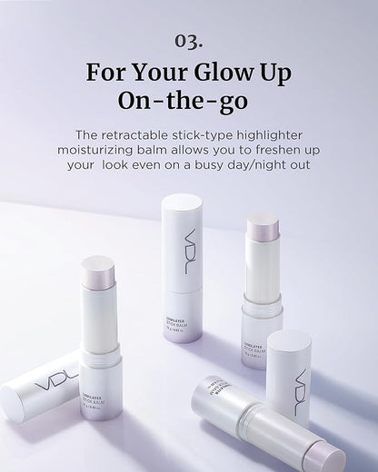 VDL Lumilayer Glow Stick Balm - Highlighter for Radiant Complexion. Lit-from-Within Glow. Stick-Type Luminizing Balm (0.42 oz) | Korean Makeup