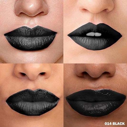 Peel Off Lip Stain - Long Lasting, Transfer Proof and Waterproof Tattoo Lip Tint, Matte Finish Lip Stain Peel Off, Infused with Vitamin E & Algin & Hydroxyacetophenone, #014 Black