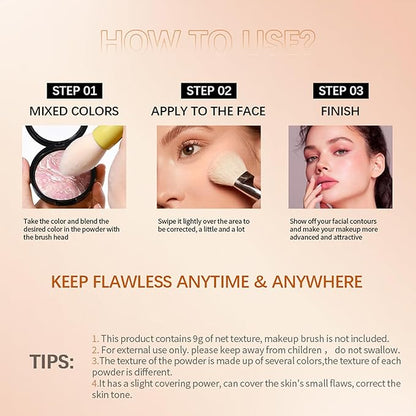 Baking Foundation, Highlighter Finishing Powder Makeup Setting Finishing Semi-Matte Finish