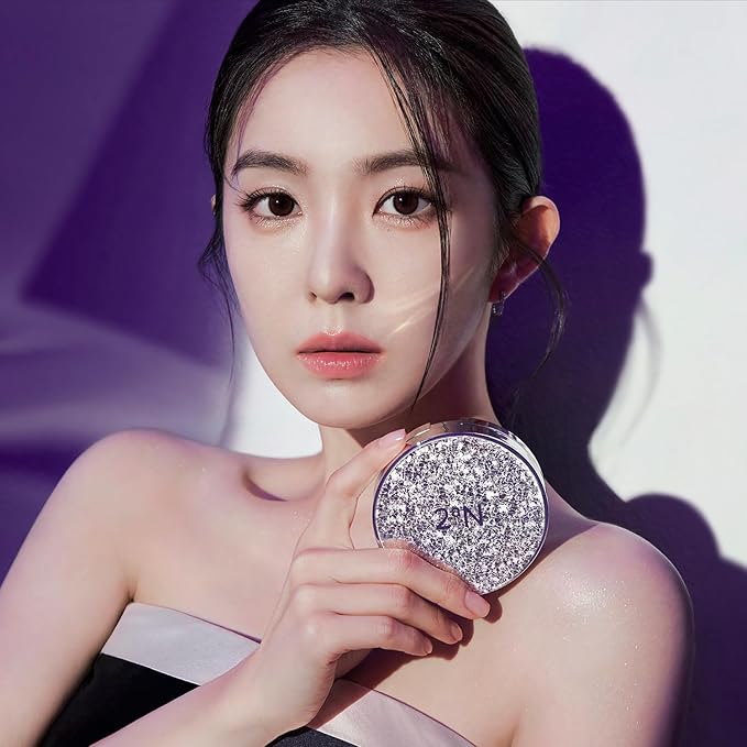 2aN Gleaming Tension Cushion Foundation Pact, Korean Cushion Foundation Makeup, Lightweight & Buildable Coverage with Ceramides and Centella Asiatica (#21 Light Beige, 0.45 oz)