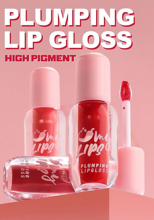 Moisturizing Glossy Lip Gloss, Spicy Long-Lasting Plumping Lip Oil Gloss, Color Lip Glaze Lipstick, Natural Lip Plumper Gloss Make Lips Fuller & Moisturizing, Lip Volume Hydrating (B, 06)