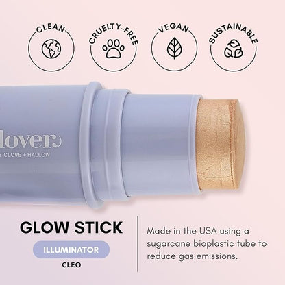 Clover Glow Stick Illuminator | Natural Shine Highlighter, Glass Skin, Easy To Apply | Cruelty-Free & Vegan Naural Makeup| Made With Castor Oil