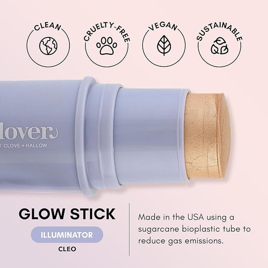 Clover Glow Stick Illuminator | Natural Shine Highlighter, Glass Skin, Easy To Apply | Cruelty-Free & Vegan Naural Makeup| Made With Castor Oil