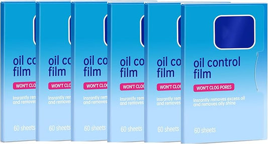 6 Packs Oil Blotting Papers for Face (360 Sheets) - Oil Absorbing Blotting Sheets for Oily Skin, Makeup-Friendly & Portable Oil Wipes
