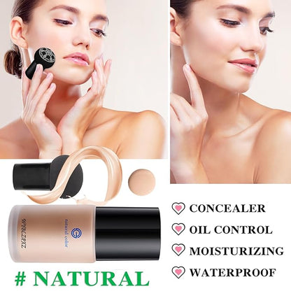 Mushroom Head Air Cushion CC Cream BB Cream Cushion Foundation Moisturizing Full Coverage Foundation Concealer Lasting Foundation Makeup Tone Makeup Base Primer（Natural）A