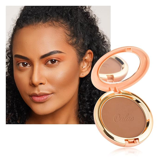 Oulac Matte Bronzer Powder Face Makeup with Mirror - Natural SunKissed Bronzer Look,Highly Pigmented Cream Bronzer, Long Lasting Glow, Easy to Blend, Vegan & Cruelty-Free BS03, 【BS03 Mocha】