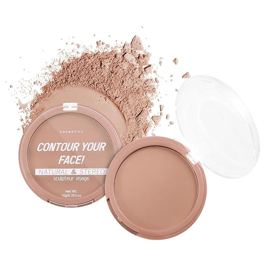 Boobeen 2 Packs Matte Finishing Pressed Powder Contour Palette, Waterproof and Oil-Control Face Contour Bronzer Powder, Non-Caking Natural and Long-Lasting Baked Setting Bronzer Makeup, 5 Colours