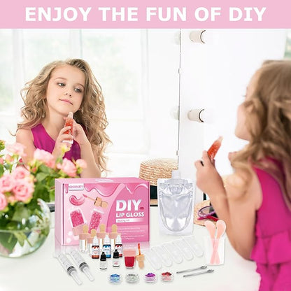 Lip Gloss Making Kit, TSVATE Make Your Own Lip Gloss Kit, 67PCS DIY Lip Gloss Making Supplies, Moisturizing Glitter Lip Kit Lipgloss Making Kits, Lipgloss Sets for Girls Tween Girls Trendy Stuff Women
