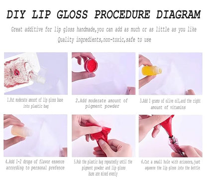 4 Color Glitter Lip Gloss Base Kit, Moisturize Lip Gloss Base Oil Material Lip Makeup Primers for DIY Handmade Making Lip Balms and Lipgloss Set(4 Pack x 20ML)