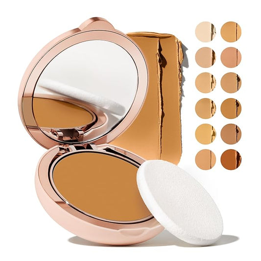 Toty by Sofia Vergara - Ilumina CC Creamy Compact SPF 50+ Rosita Bag Vegan Soft Leather Makeup Bag + Ilumina Brush - CC cream foundation with spf 50 - MAKEUP - 4W Bundle