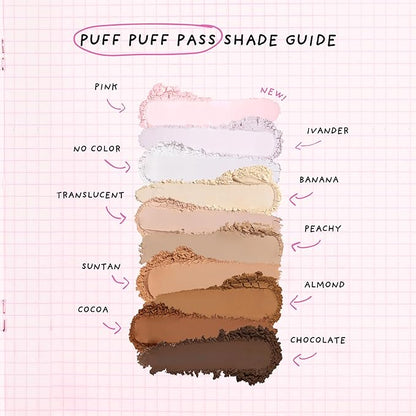Kimchi Chic Beauty Puff Puff Pass Set and Bake Setting Powder for Makeup, Extra Fluffy Loose Face Powder Poof, Soft Natural Face Makeup for Uneven Skin Tone, 07 Cocoa