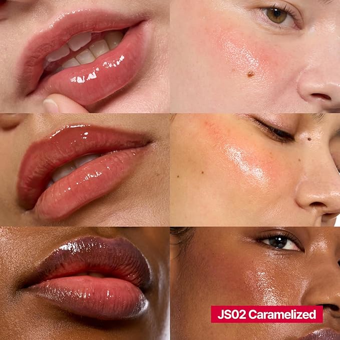 Glowy Jelly Pot | Dewy Jelly Lip & Blush Color, Tinted Glow Balm, Dewy Buildable Finish – Caramelized (Rosy Brown) | 0.14 oz