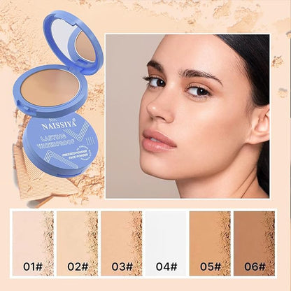 Oil Control Face Pressed Powder,Matte Smooth Flawless Setting Powder Makeup,Waterproof Long Lasting Finishing Powder,Cruelty Free Lightweight Face Cosmetics,0.35Oz(PURE BEIGE)