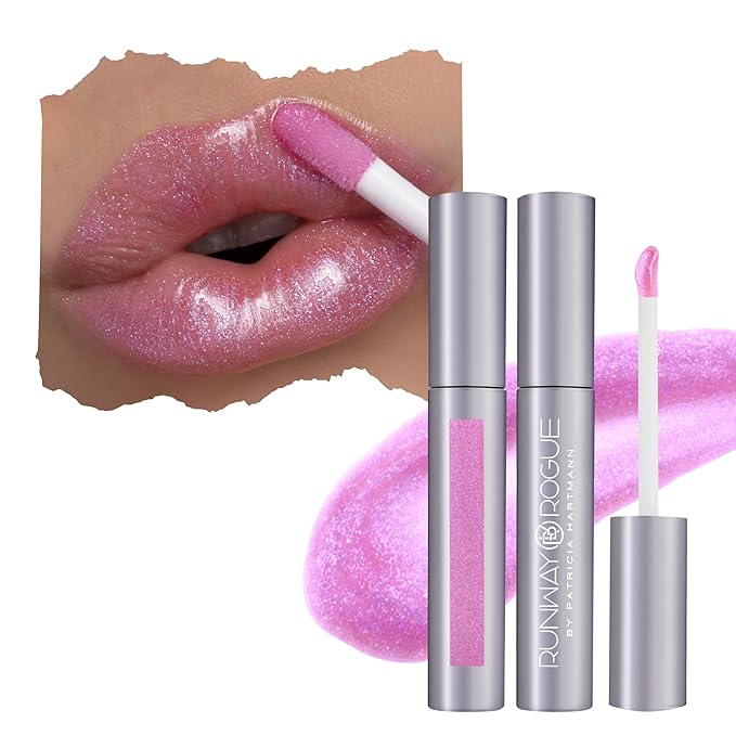 Runway Rogue Classic Lip Gloss, Pale-Purple Sheer Iridescent Hydrating Lip Gloss, ‘Purple Haze’