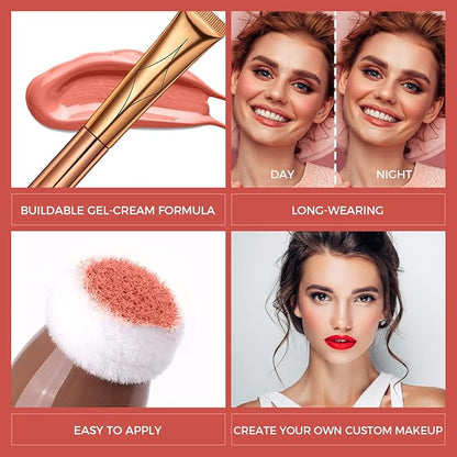 Blush Beauty Wand, Liquid Face Blusher Stick with Cushion Applicator, Long Lasting Smooth Natural Matte Finish, Lightweight Blendable Super Silky Cream Blush Stick (02# Blush)