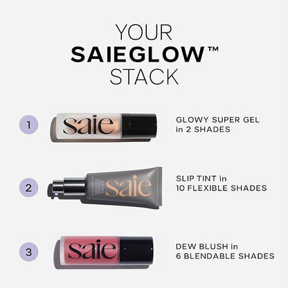 Saie Slip Tint Tinted Moisturizer with SPF 35 - Light Coverage, Glowy Skin Tint & Mineral Sunscreen for Face with Hydrating Hyaluronic Acid - Summer Makeup Essential - Shade Eight (1.35 oz)