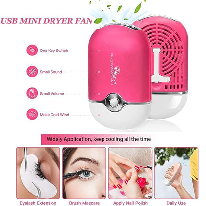 Lash Shampoo for Lash Extensions Eyelash Extension Cleanser with USB Lash Fan,60ml Lash Mousse,Mascara Brush,Nose Blackhead Facial Cleaning Brush and Wash Bottle for Eye Makeup Remover (Rose)