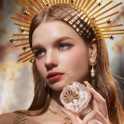 Flower Knows Little Angel Cream Blush 02 Floral Praise+Butterfly Cloud Collar Angled Powder Brush Pearly Moonlight
