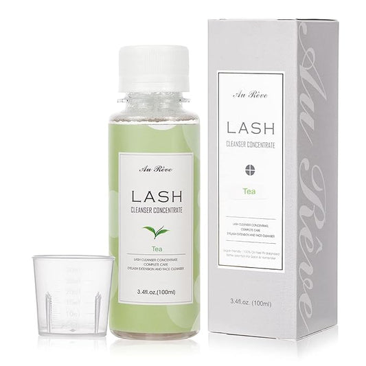 Eyelash Cleanser Concentrate 100ml Eyelash Extension Cleanser Inside the Eyelash Extension Kit Oil-Free Eyelash Extension Shampoo Perfect for Salon-Can Make Ten 60ml bottles of Lash Shampoo，tea