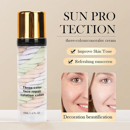 3 In 1 Poreless Face Primer, One Step Color Corrector Face Primer, Hydrating Primer for Face Before Makeup Oil Control & Moisturizing Redness Corrector for Face Skin Tone Correcting Long Lasting