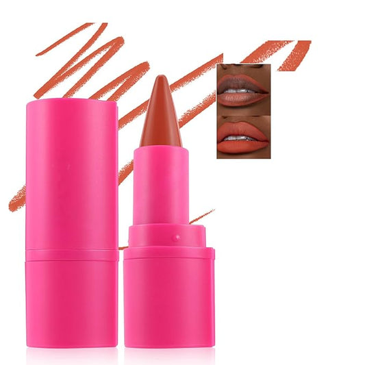 2 in 1 Lip Liner Lipstick Set, Matte Lipstick and Lip Liner Combo, Achieve Flawless Contour and Gradual Ombre Effect with Easy-to-Use Crayon Form & Cone Tip, Non-Smudging, 01# In the Money