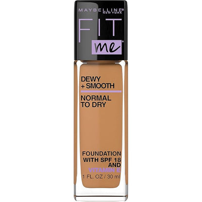 Maybelline Fit Me Dewy + Smooth Foundation Makeup, Toffee, 1 Count (Pack of 4)