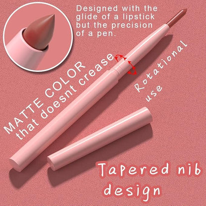 Kaely Matte Velvet Lip Liner Pencils Retractable for Shaping & Sculpting Lips, Orange Lip Pencils for Women Long Lasting Waterproof Rich Lip Colors Liner Crayon Lipstick delineador de labios 03