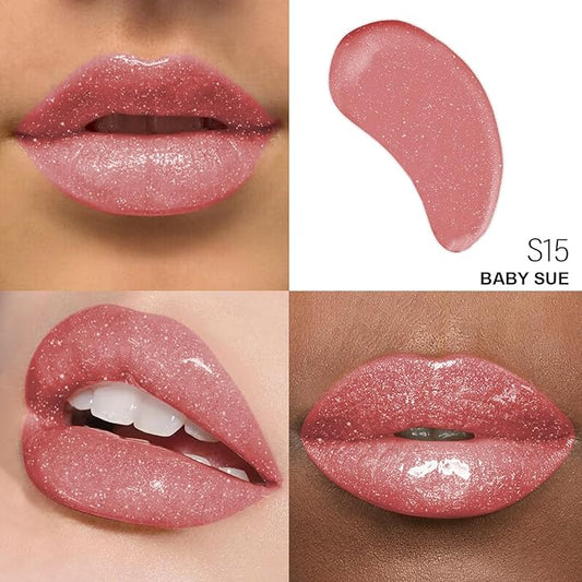 Shimmer Lip Gloss - Non-Sticky Girls Gloss - Long Lasting High Shine - 0.7 FL Oz Gloss for Girls & Women - Cruelty Free - (Baby Sue: S15)