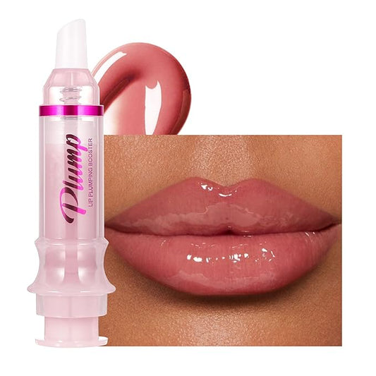 Ginger Lip Plumping Booster, Plumping Lip Oil Lipstick with Ginger Extract, Fuller Lips Instantly, Voluminous, Hydrating, High-Shine, Plump & Pout Lip Plumper for Women Girls, #01 Petal
