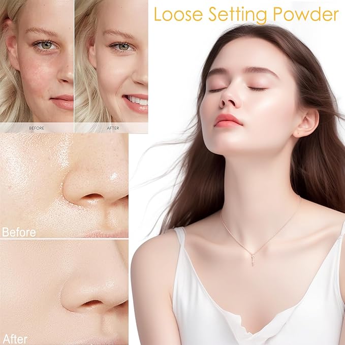 Mineral Hair Sunscreen Setting Powder, SPF 35, Matte Oil Control Mineral Brush on Sunscreen Powder for Face & Scalp, Natural Setting Face Powder,Lasting Lightweight Breathable (#01 Translucent, 8g)