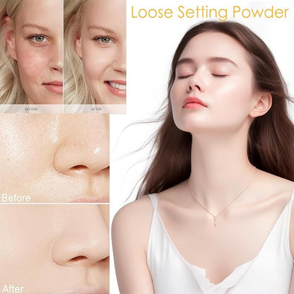 Mineral Hair Sunscreen Setting Powder, SPF 35, Matte Oil Control Mineral Brush on Sunscreen Powder for Face & Scalp, Natural Setting Face Powder,Lasting Lightweight Breathable (#01 Translucent, 8g)