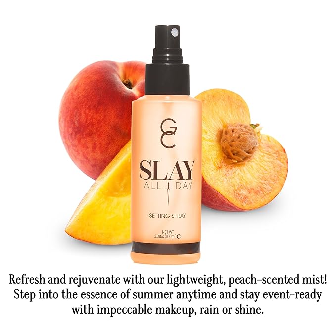 Gerard Cosmetics Slay All Day Makeup Setting Spray (Peach Scented), Matte Finish with Oil Control, Cruelty Free, Long Lasting Finishing Spray, 3.38oz (100ml)